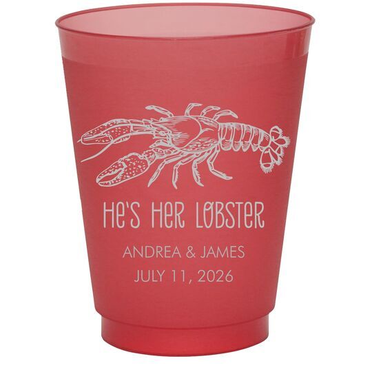 He's Her Lobster Colored Shatterproof Cups